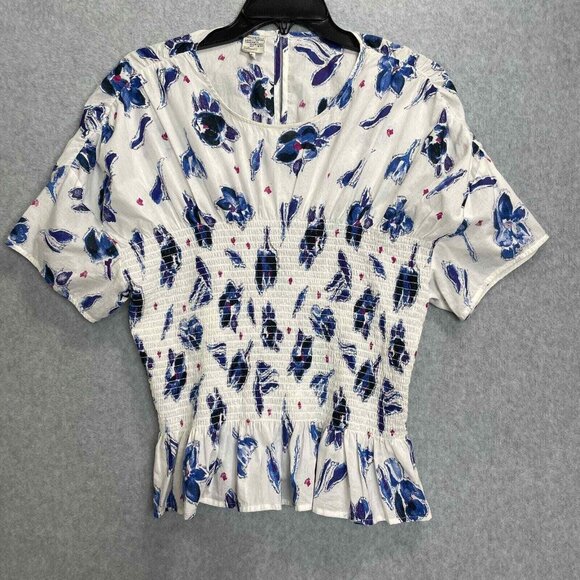 Baum und Pferdgarten Mynowa Top Womens 44 US 14 Floral Print Smocked Cotton‎ - Picture 1 of 14